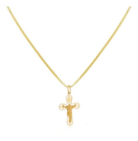 Pingente Ouro K Cruz Crucifixo Cristo Vazado Promo O Frete Gr Tis