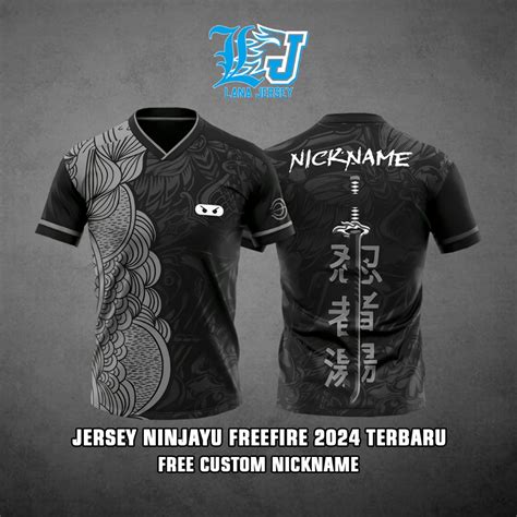 Jual JERSEY Baju Kaos NINJAYU ESPORT FREEFIRE TERBARU 2024 Gratis