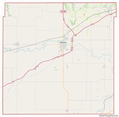 Street map of Franklin County, Kansas