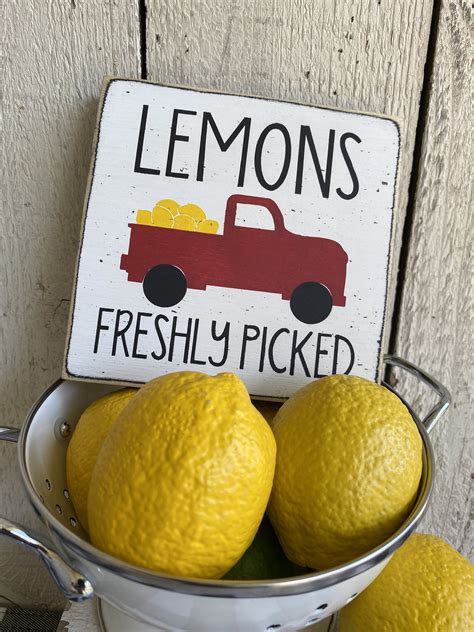 Lemon signs lemon decor tiered tray sign summer decor | Etsy