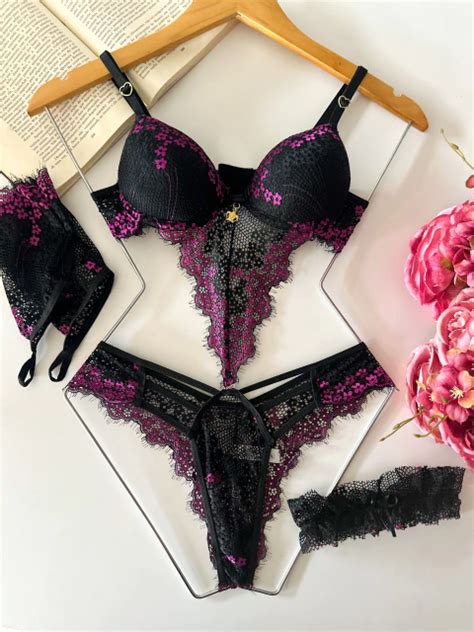 Comprar Conjunto Lingerie Sexy Fiore Moda Ntima