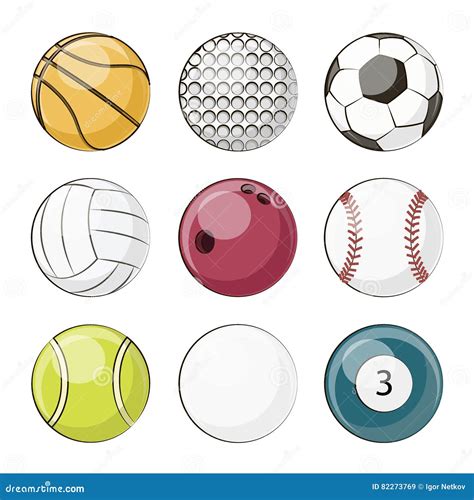 Sport Balls Set Stock Vector Illustration Of Basketball