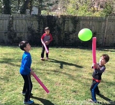 10 Outdoor Pool Noodle Games ⋆ Raising Dragons Balloon Games Noodles