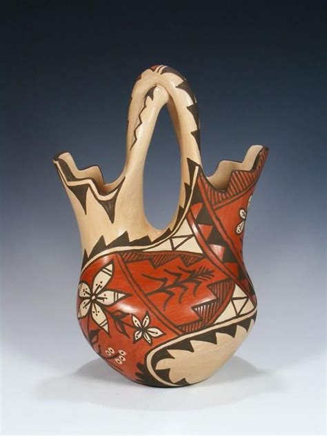 Jemez Pueblo Pottery Hand Painted Wedding Vase Potterypainting