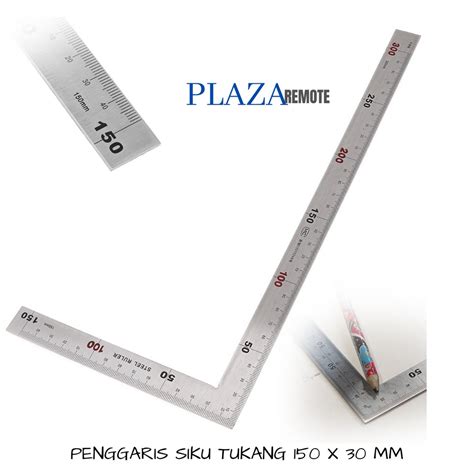 Jual PENGGARIS SIKU TUKANG PRESISI 90 DERAJAT 2 SISI 15 DAN 30 CM