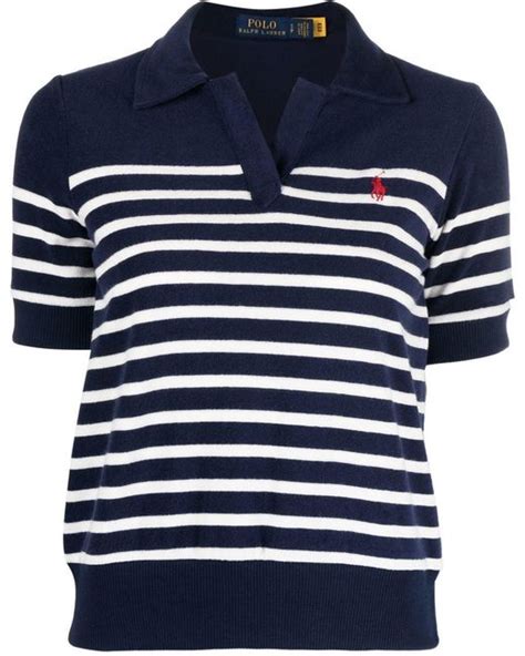 Polo Ralph Lauren Cotton Horizontal Stripe Polo Shirt In Blue Lyst Uk