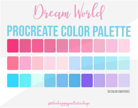 Pink Procreate Color Palette Procreate Swatches Cute Procreate Color