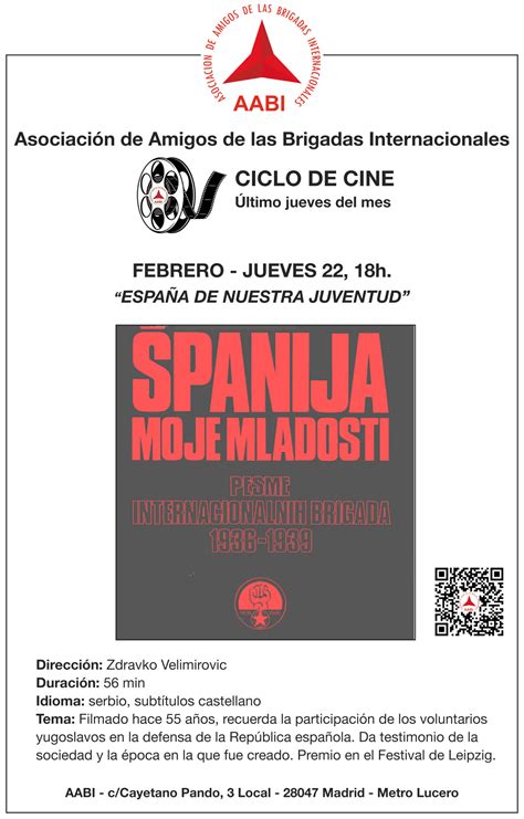 Jueves De Febrero Ciclo De Cine Aabi Asociaci N De Amigos De Las