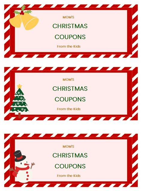 Printable Blank Christmas Coupons