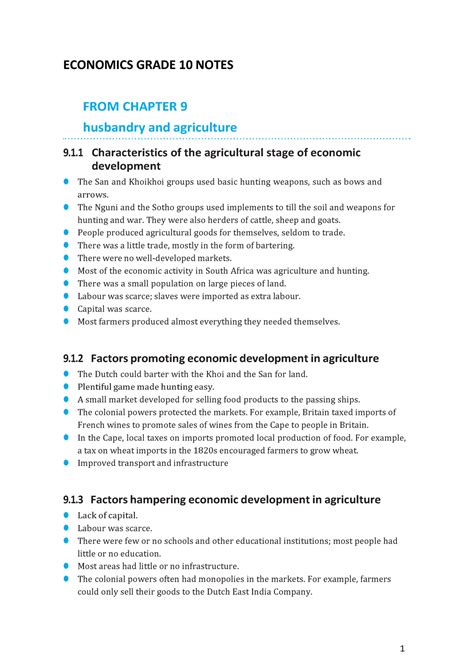 Economics Grade Notes Economics Grade Notes From Chapter