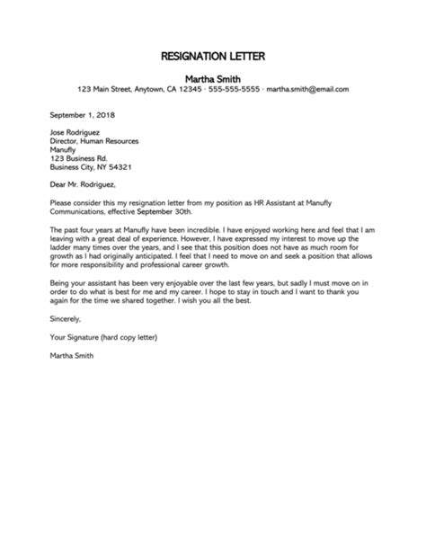 Sample Resignation Letter For Career Growth Writing Tips