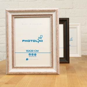 PHOTOLINI 12er Set Bilderrahmen Landhaus Stil Shabby Chic Dunkelbraun