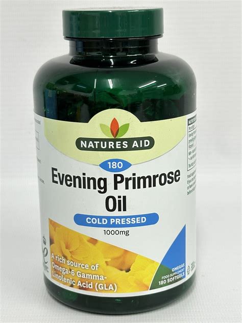 Natures Aid Cold Pressed Evening Primrose Oil 1000mg 180 Softgel Food