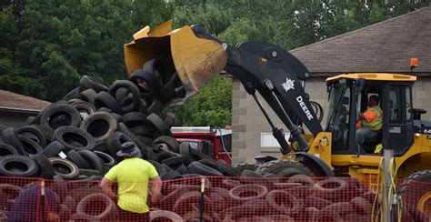 Hundreds Safely Dispose Of Household Hazardous Waste Old Tires