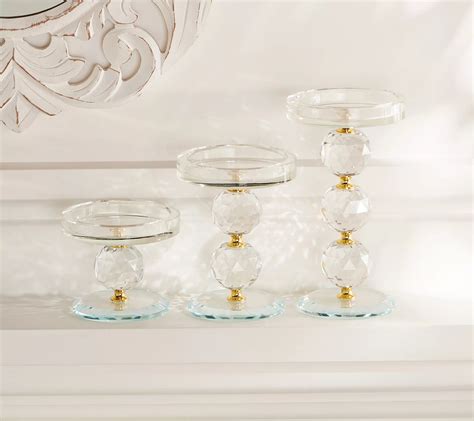 Set Of Faceted Glass Crystal Pedestals By Valerie QVC