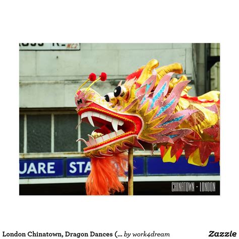 London Chinatown Dragon Dances Postcard Postcard