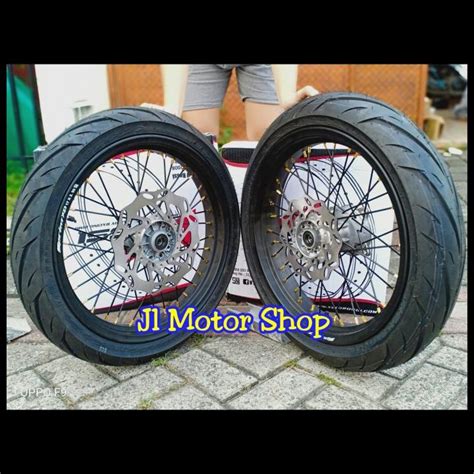 Jual Sepaket Velg Set Supermoto Klx L S Bf D Tracker Plus Ban Irc