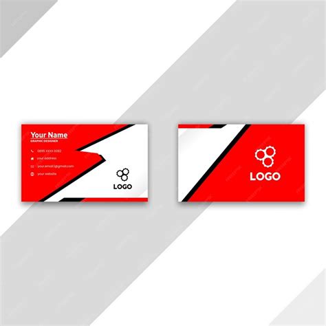 Premium Vector | Red black business card template