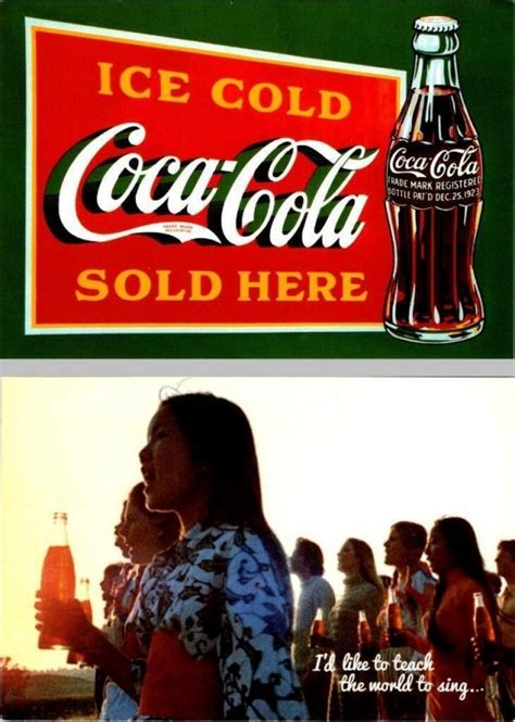 24x6 Postcards Coca Cola Advertising Coke Repro Sign And Teach The World