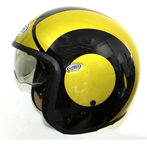 C Casco Moto Jet Premier Vintage In Fibra Con Visierino Integrato DL