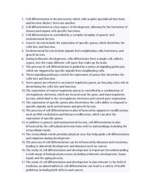 Cell Differentiation and Development Notes - Cell differentiation is ...