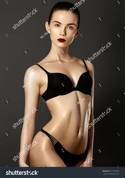 Sensual Lady Posing Black Sexy Lingerie Stock Photo Shutterstock