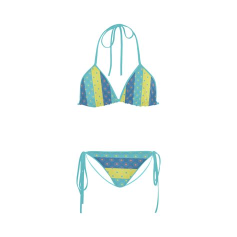 Fresh Hexagon Pattern Custom Bikini Swimsuit ID D