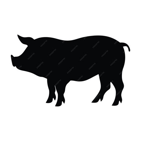 Premium Vector Silhouette Of A Pig Icon Art Design Pig Vector