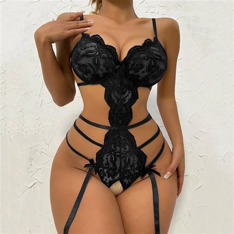 Billionm Porno Crotchless Underwear Women Lace Transparent Bra Set Hot Erotic Costumes Female