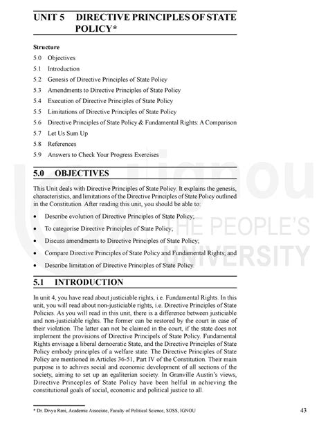 Em Unit 1 Dpsp Notes 43 Fundamental Rights Unit 5 Directive