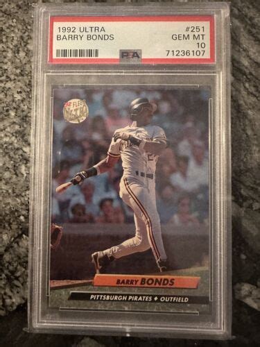 Barry Bonds Fleer Ultra Psa Gem Mint Pittsburgh