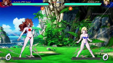 Dragon Ball Fighterz Mods Android 21 Bikini Vs Android 18 Bikini Youtube