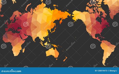 World Map Of Polygonal Style Stock Vector Illustration Of Globe