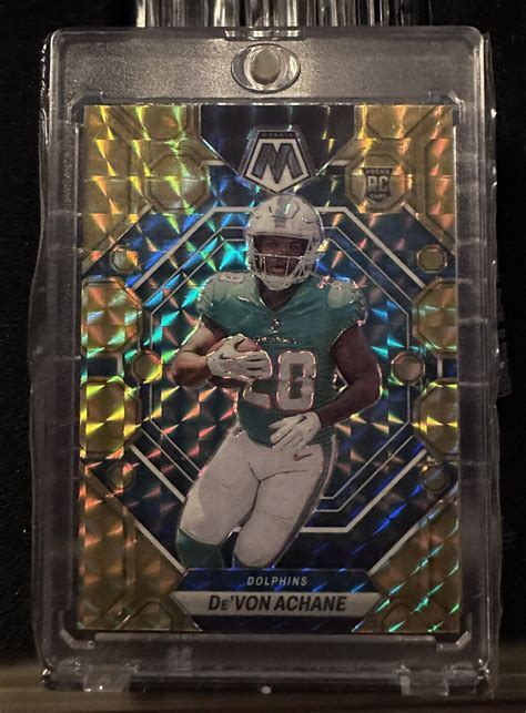 Devon Achane Panini Mosaic Rookie Gold Reactive Prizm Ebay