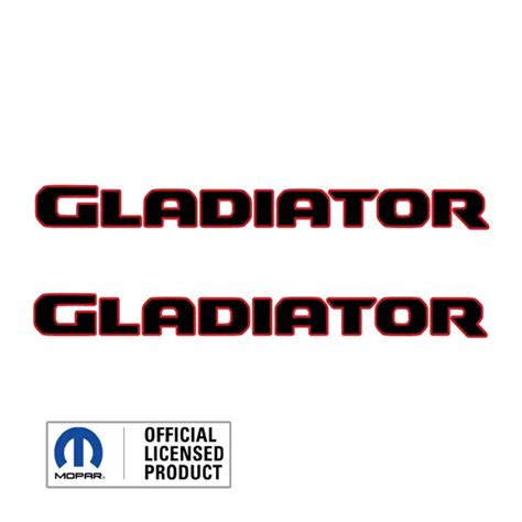 Jeep Gladiator GLADIATOR Hood Decal; Black with Red Oultine (20-24 Jeep ...