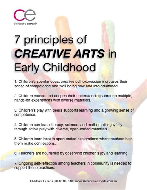 7 Principles Of Creative Arts Early Childhood Education Resources