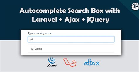 Autocomplete Search With Laravel Jquery And Ajax