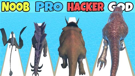 NOOB Vs PRO Vs HACKER Vs GOD In Dino Run 3D YouTube