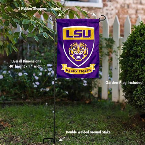 Louisiana State Lsu Tigers Shield Garden Flag And Pole Stand State