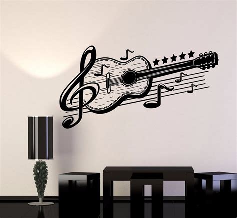 Vinyl Wall Decal Guitar Musical Art Music Decor Stickers Mural 443ig