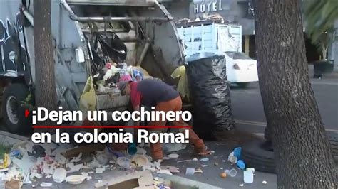 DEJAN UN COCHINERO Basura Abandonada En La Colonia Roma Ya Se