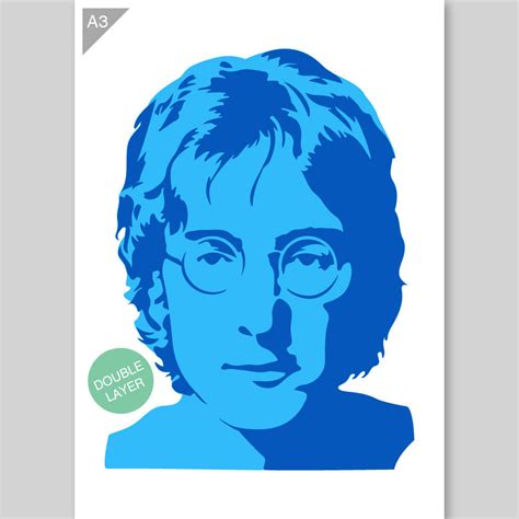 John Lennon Stencil The Beatles Stencil 2 Layers A3 Size Etsy