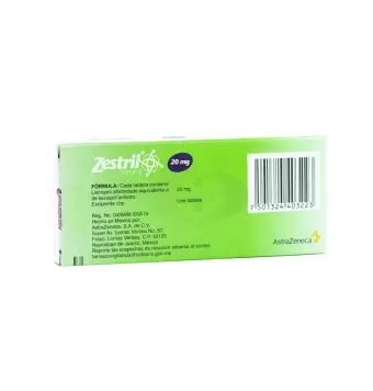 ZESTRIL 20 MG CON 28 TABLETAS