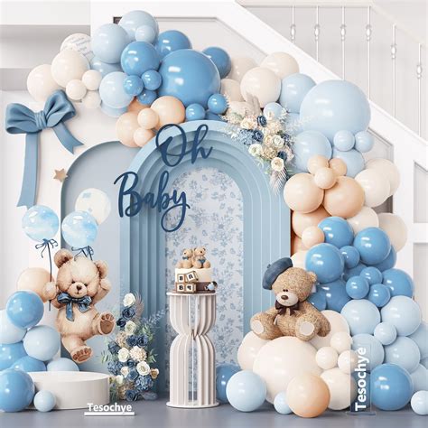 Dusty Blue Balloon Garland Stf Kit Pcs Macaron Blue Dusty Blue Sand White Nude Balloons For