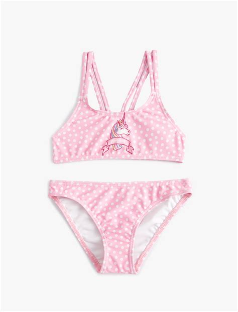 Pembe K Z Ocuk Bikini Tak M Unicorn Bask L Nce Ask L Skg Mm Koton