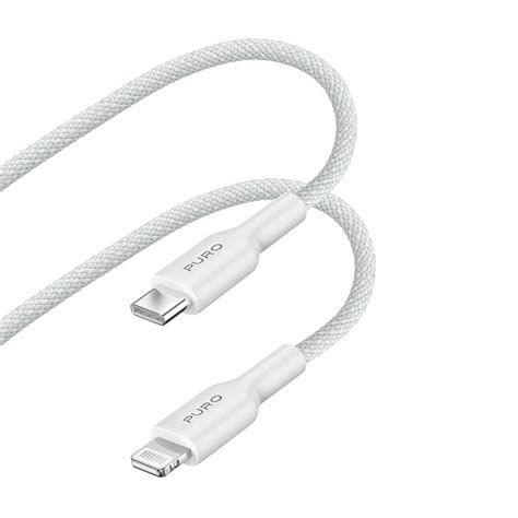 Puro Fabric Kabel W Oplocie Usb C Lightning Mfi 1 2m Biały Puro Sklep Empik