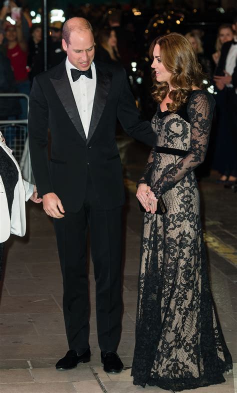 Kate Middleton Stuns In Glamorous Semi Sheer Black Lace Gown At The