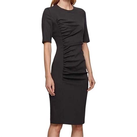 Hugo Boss Dresses Nwot Boss By Hugo Boss Black 0 Silk Ruched Sides