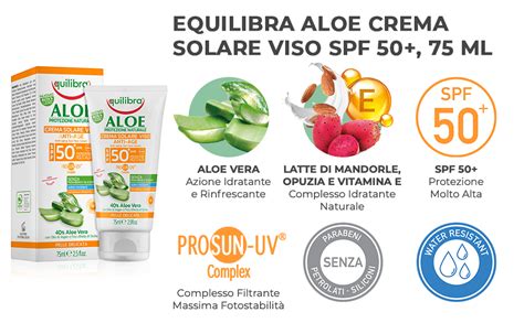 Equilibra Solari Aloe Crema Solare Viso Spf 50 Crema Solare Per Il