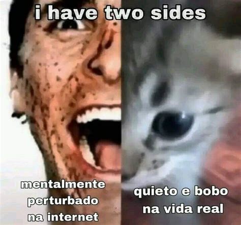 I Have Two Sides Gato Patrick Bateman Meme Fotos Frases